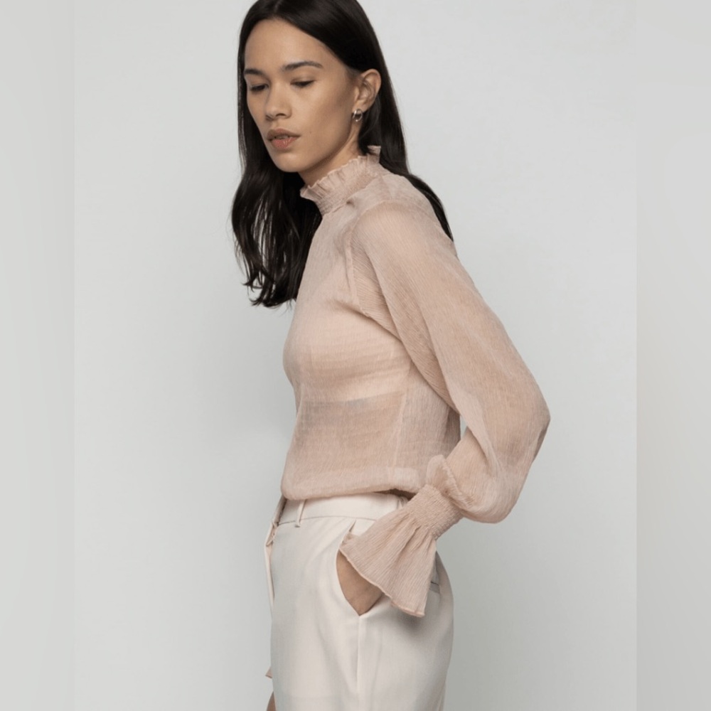 M | Oak & Fort Pink Sheer Top